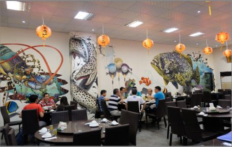 攸县海鲜餐厅墙体彩绘